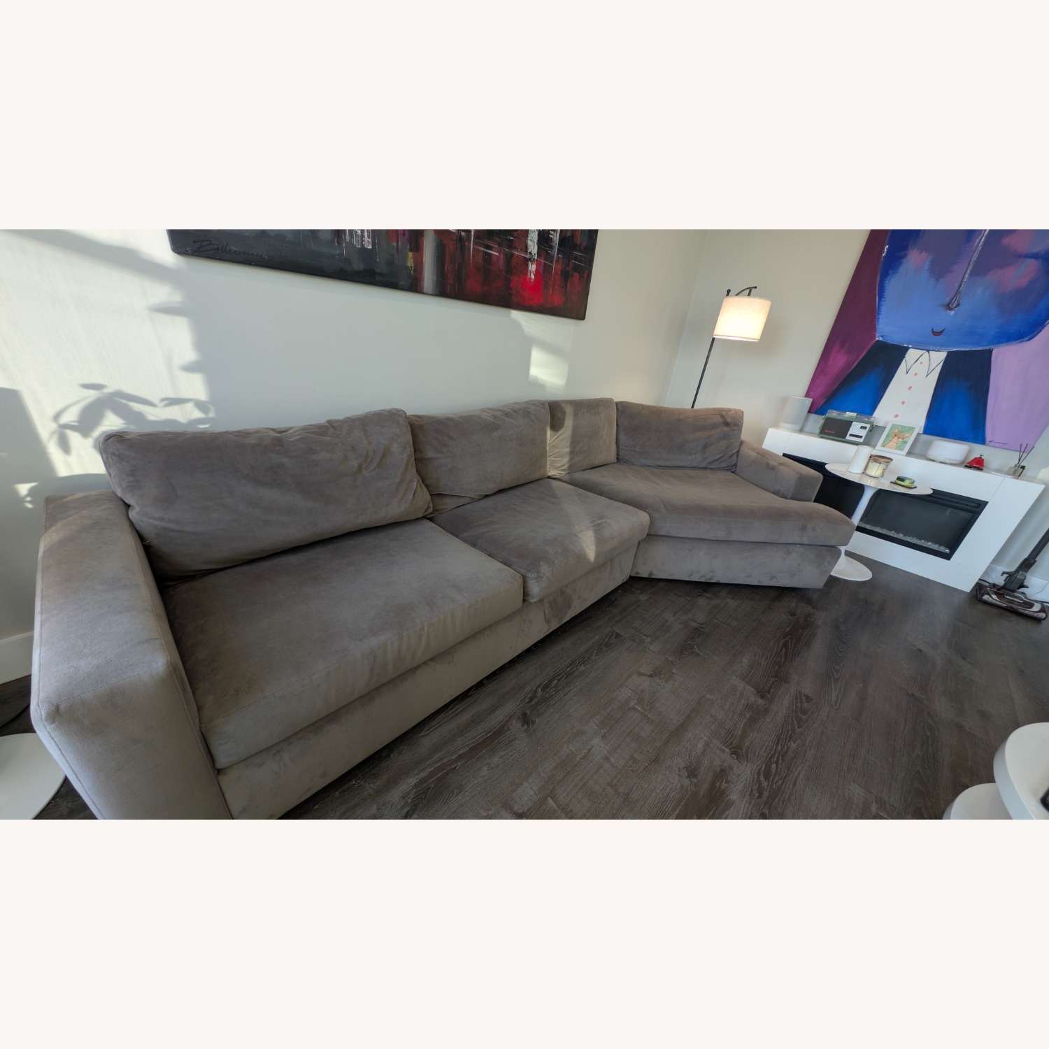 Room & Board Light Gray Fabric 2 Piece Sectional - image-2