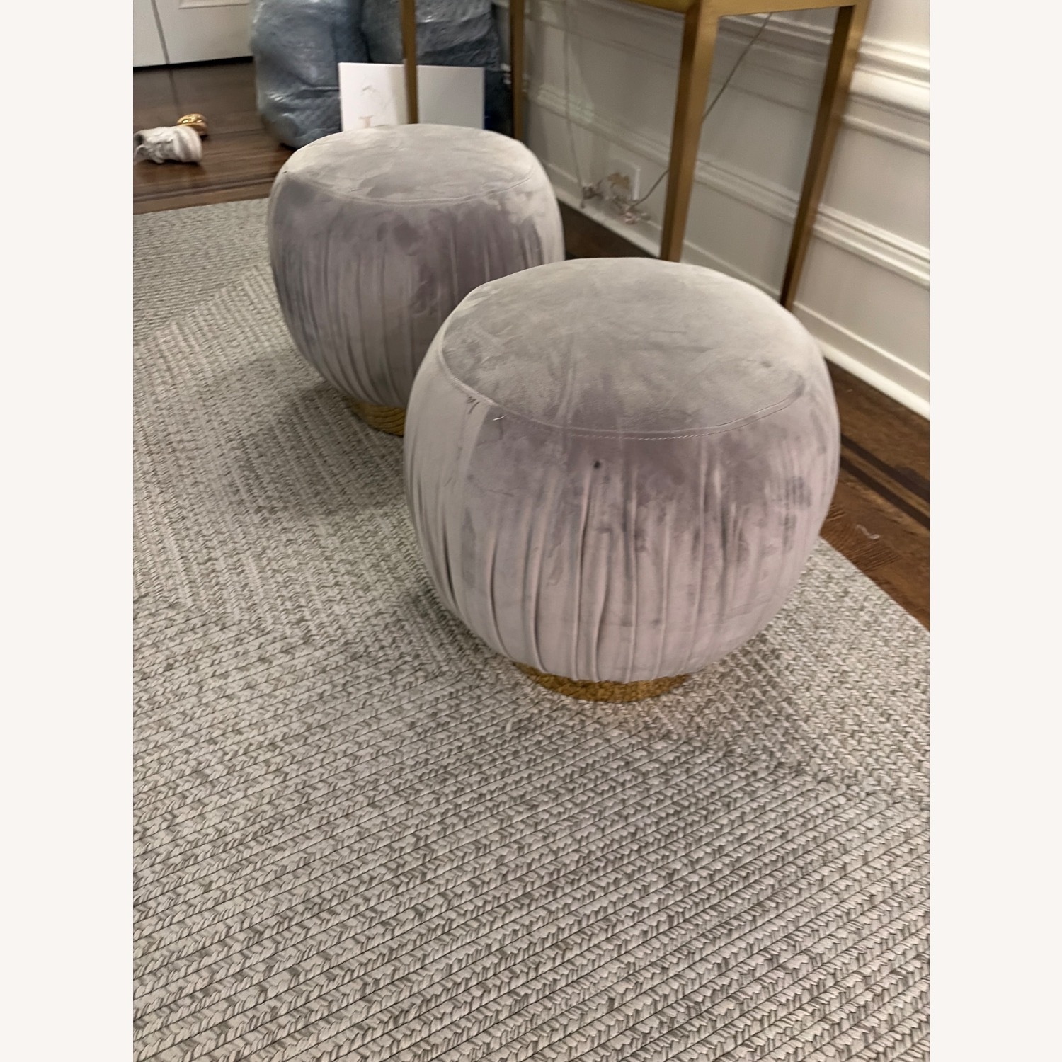 Light Gray Ottoman - image-2