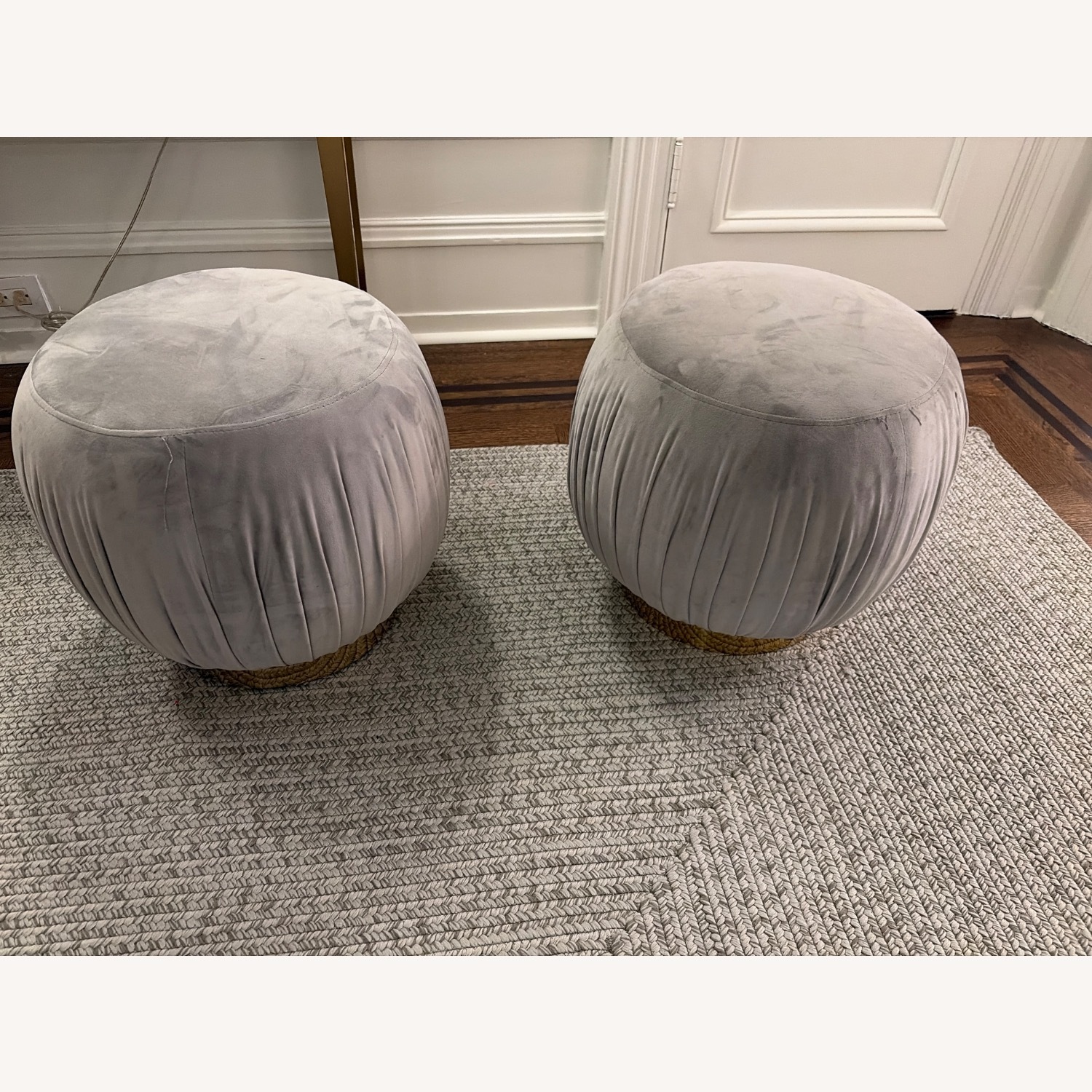 Light Gray Ottoman - image-1