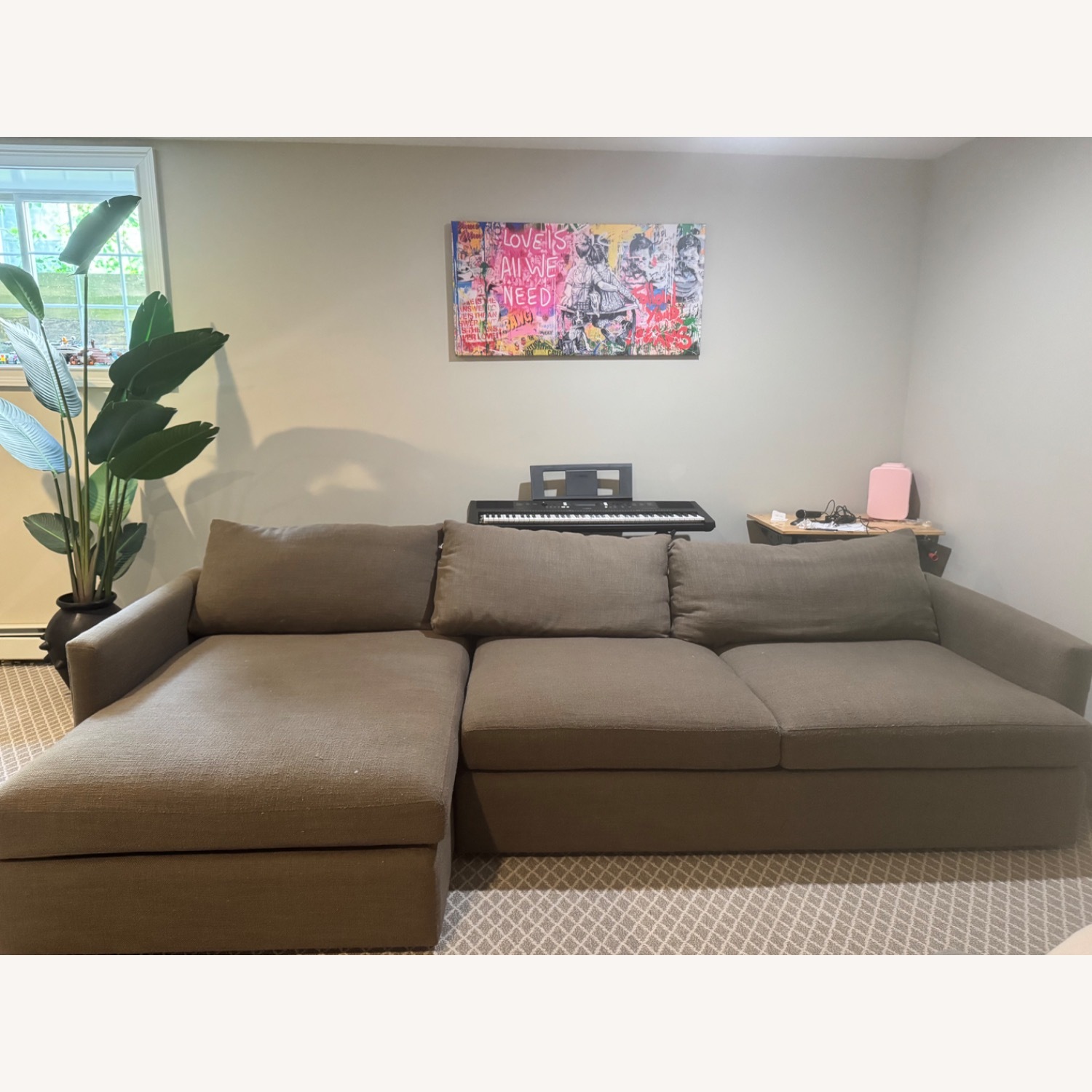 Crate & Barrel Sectional with Chaise and Ottoman - image-1