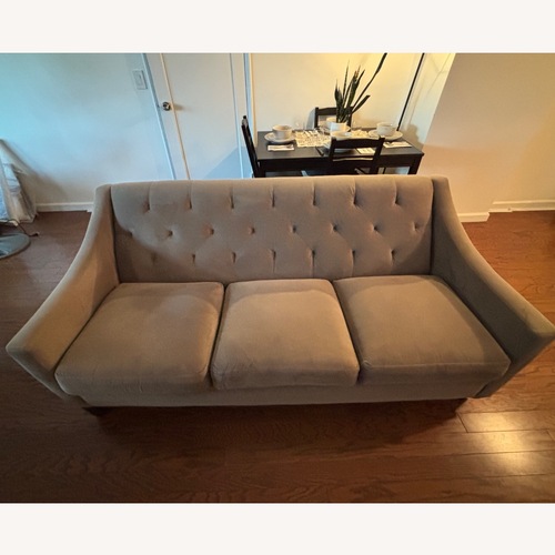 Used Max Home Light Gray Velvet 3+ Seater Sofa for sale on AptDeco