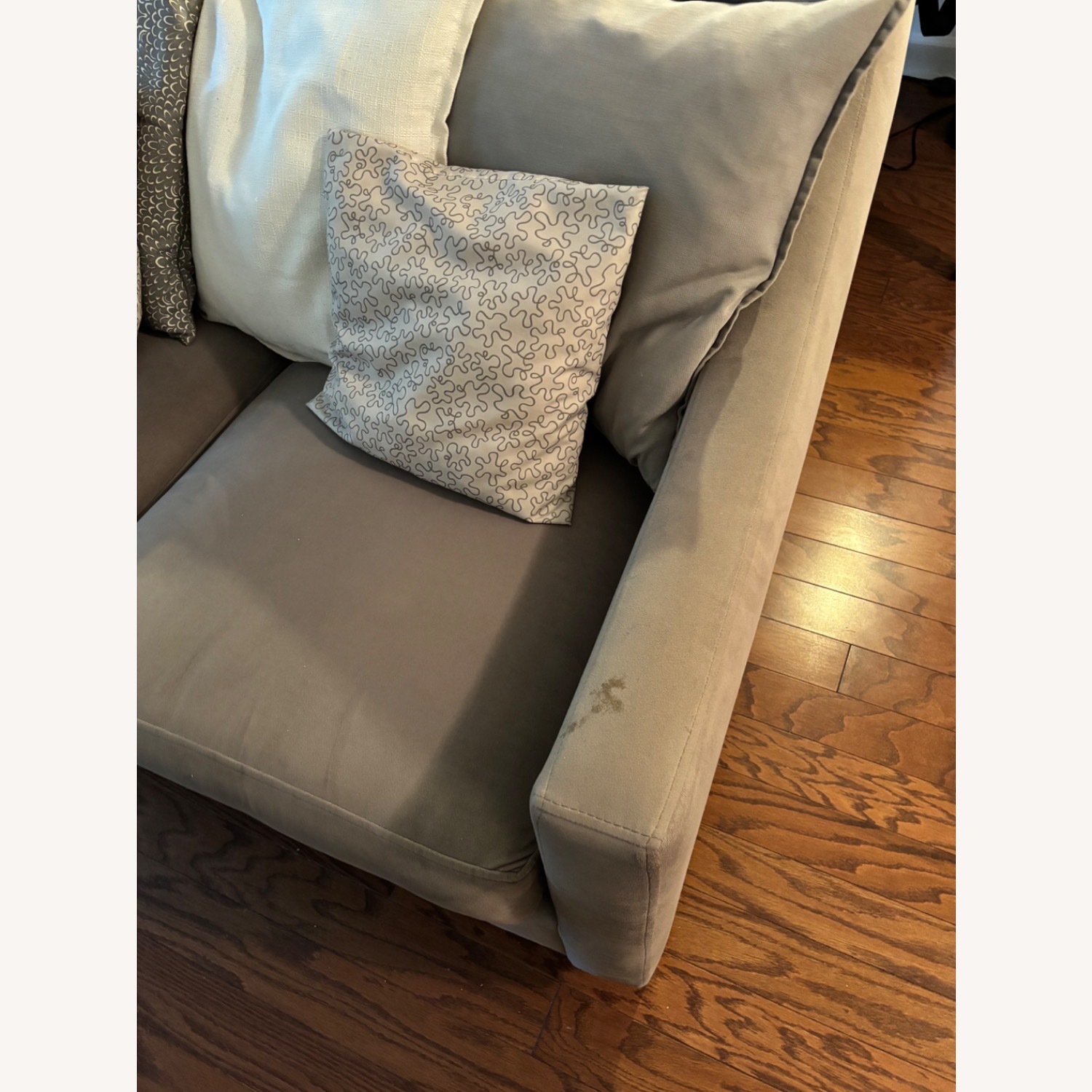 Max Home Light Gray Velvet 3+ Seater Sofa - image-5