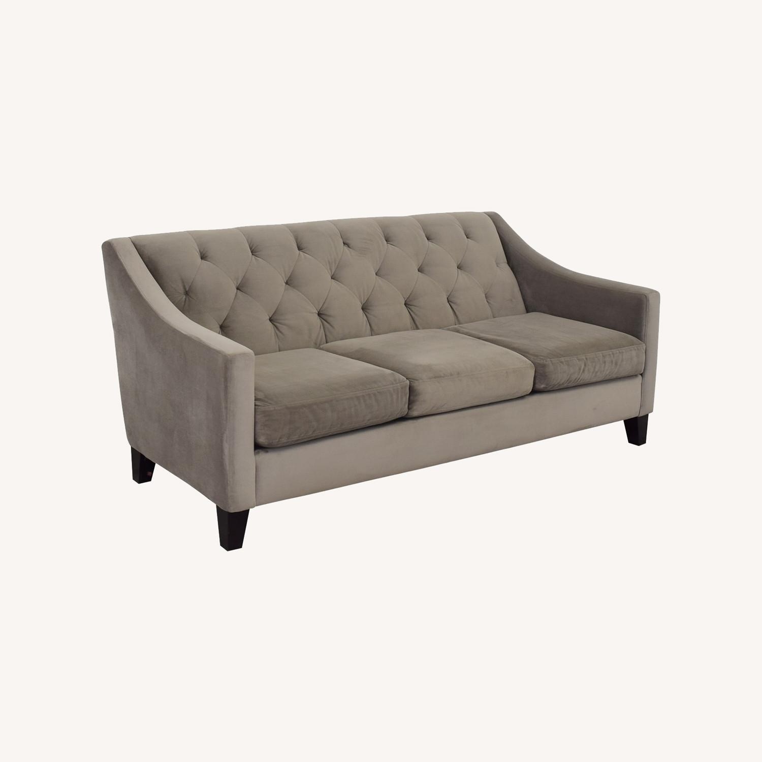 Max Home Light Gray Velvet 3+ Seater Sofa - image-7