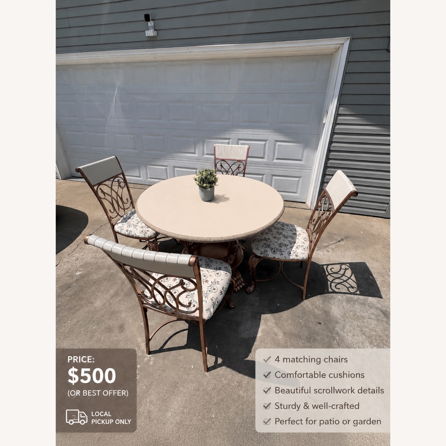 Gold Metal Dining Set - image-2