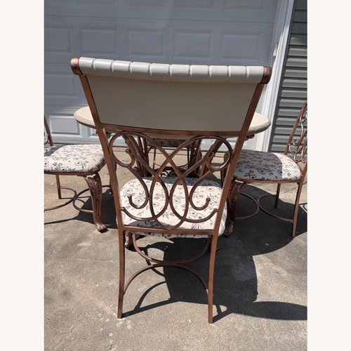 Used Gold Metal Dining Set for sale on AptDeco