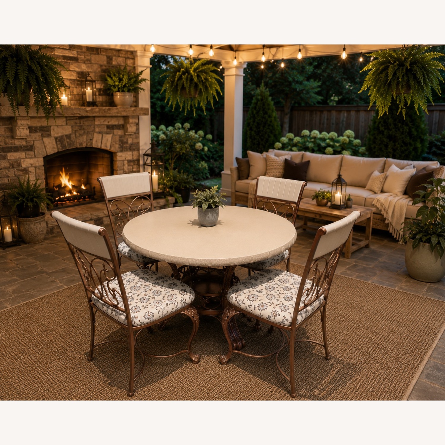 Gold Metal Dining Set - image-3