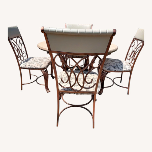 Used Gold Metal Dining Set for sale on AptDeco