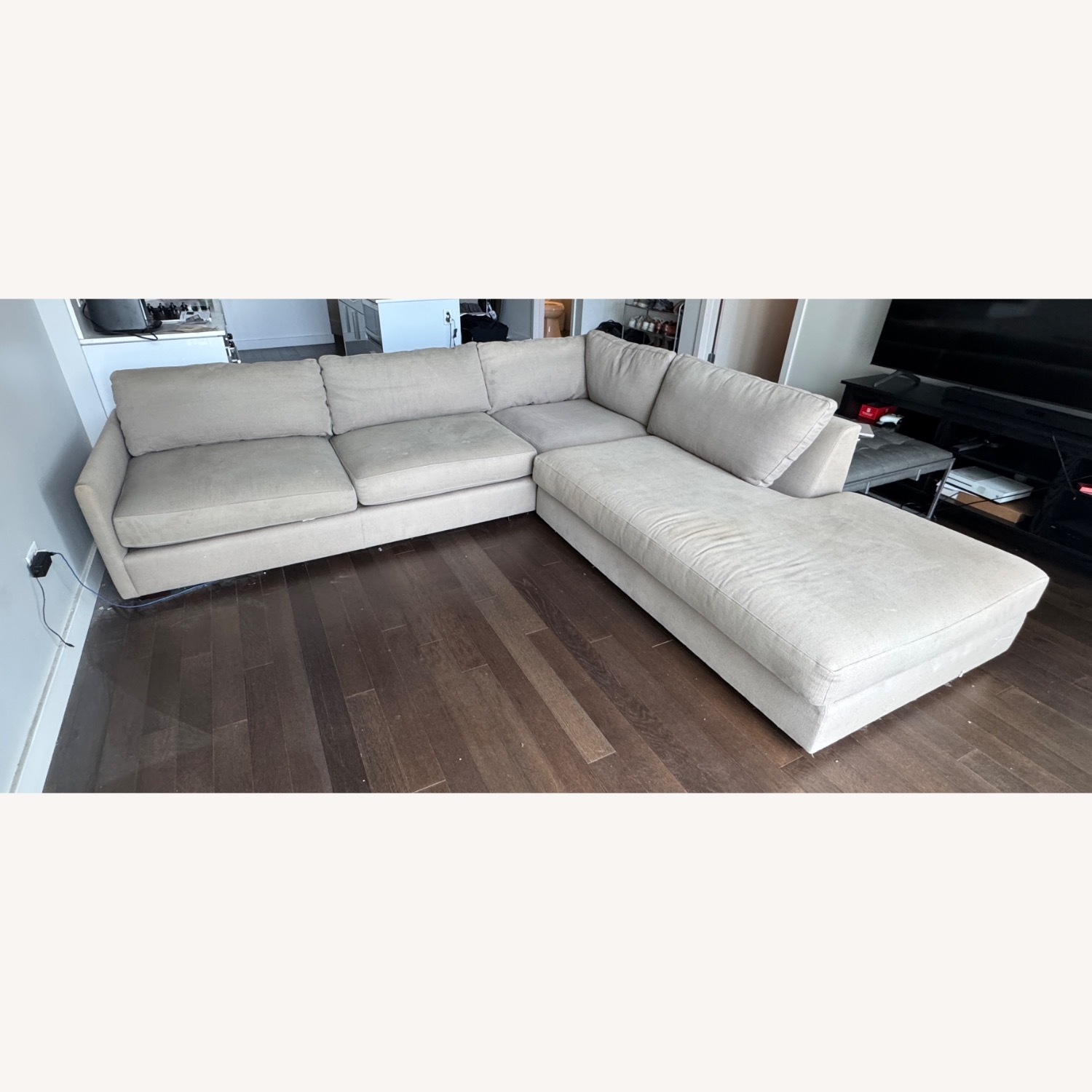 Crate & Barrel Light Brown 2 Piece Sectional - image-1