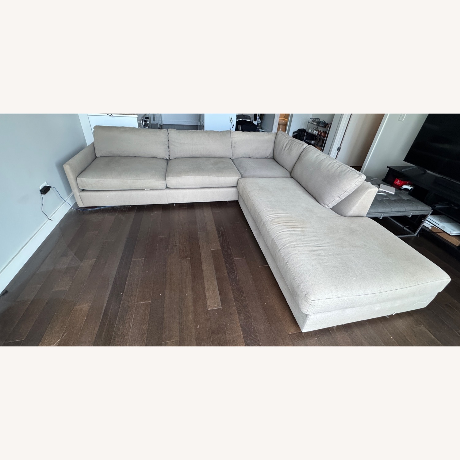 Crate & Barrel Light Brown 2 Piece Sectional - image-3