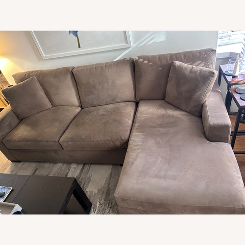 Used Crate & Barrel Axis Light Brown 2 Piece Sectional for sale on AptDeco