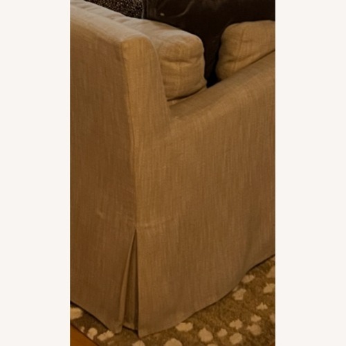 Used Restoration Hardware Belgian Slop Arm Sofa in Performance Linen for sale on AptDeco