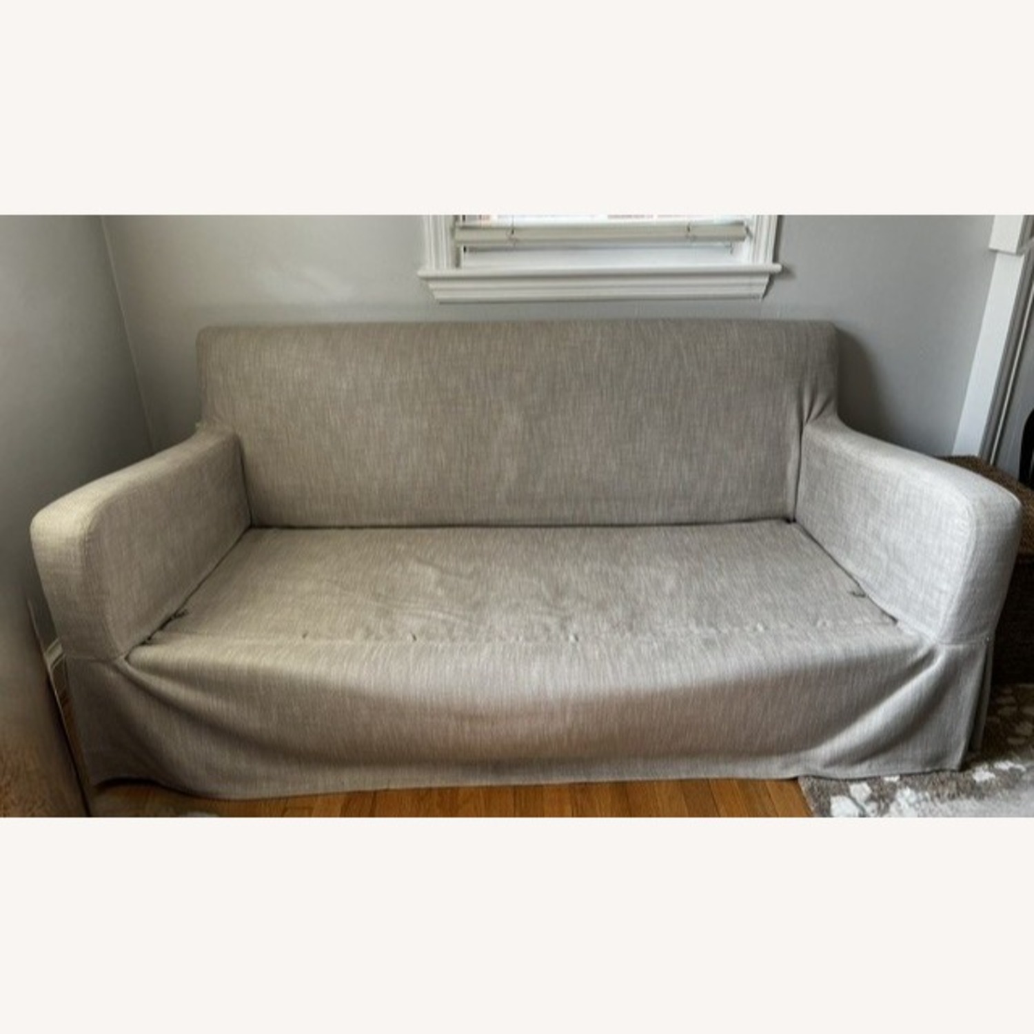 Restoration Hardware Belgian Slop Arm Sofa in Performance Linen - image-4