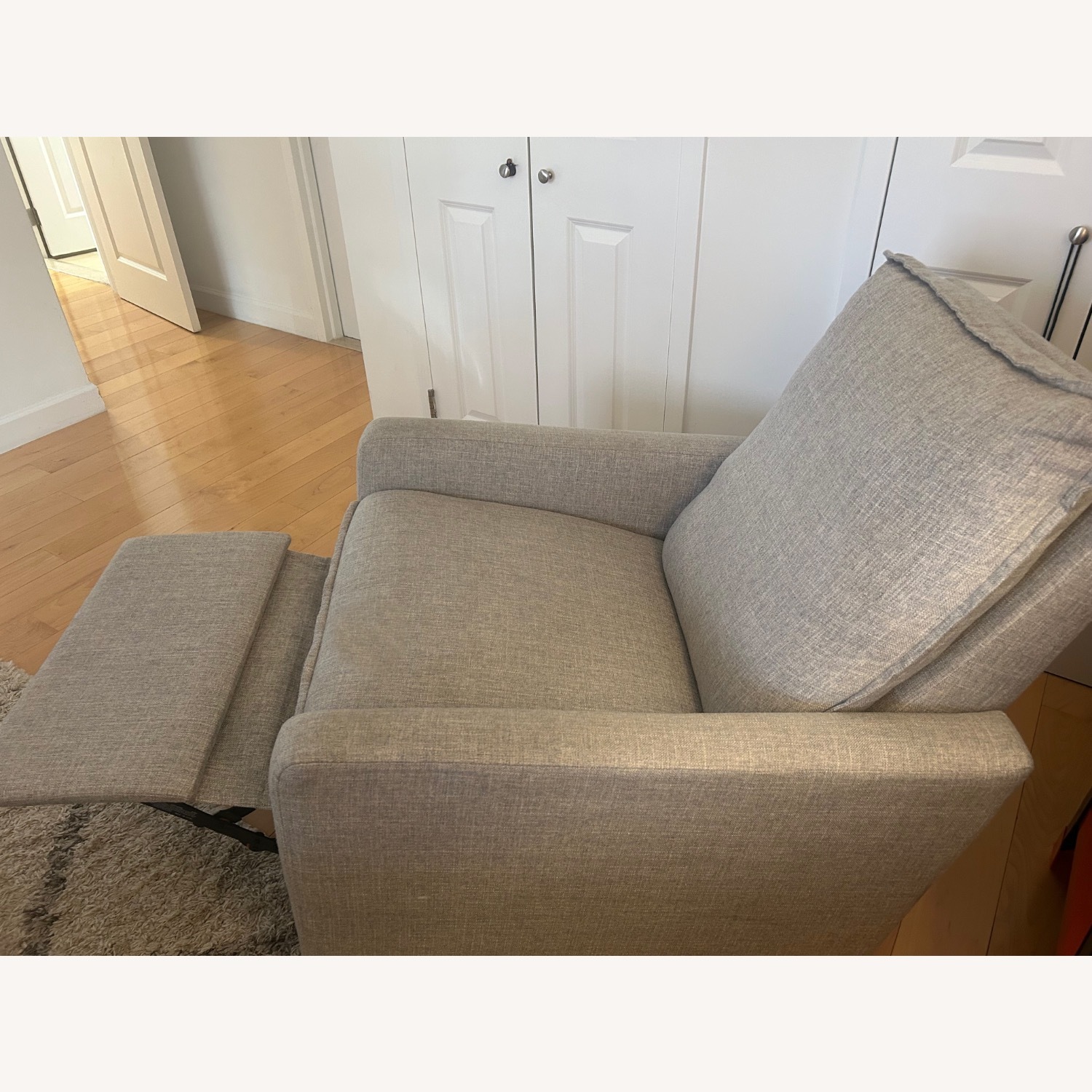 Pottery Barn Paxton Light Gray Recliner - image-3