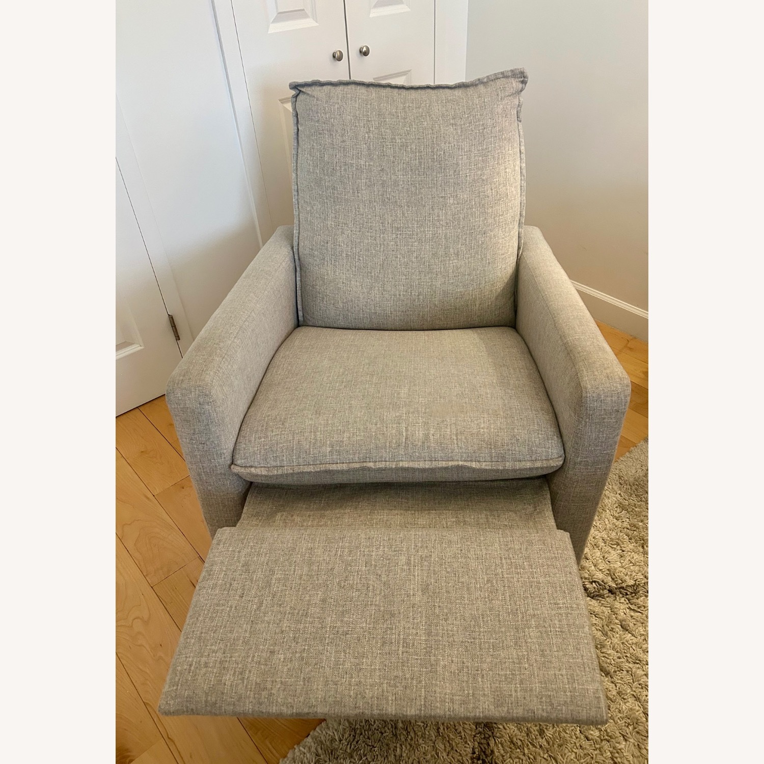 Pottery Barn Paxton Light Gray Recliner - image-2
