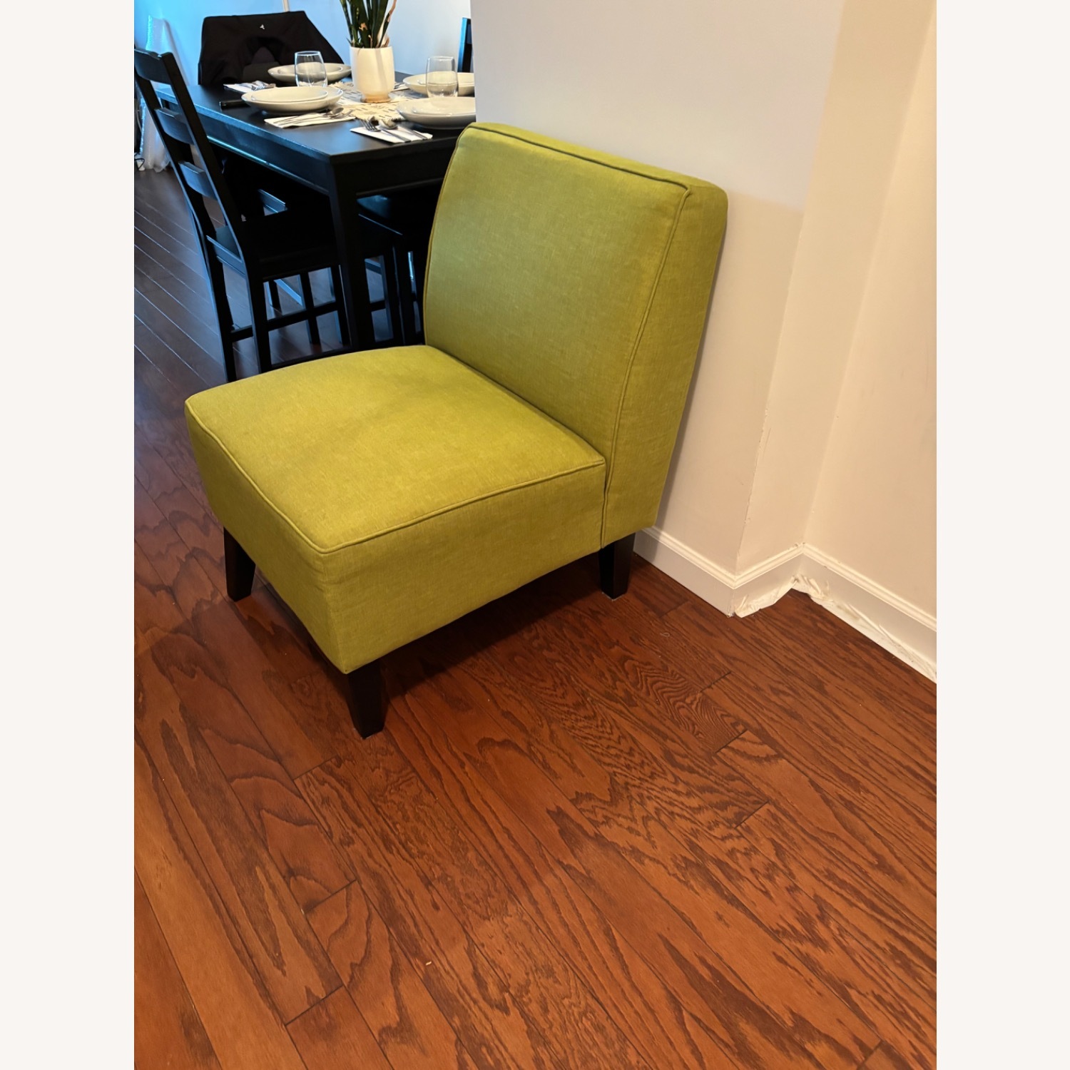 Vibrant Green Fabric Accent Chair - image-3