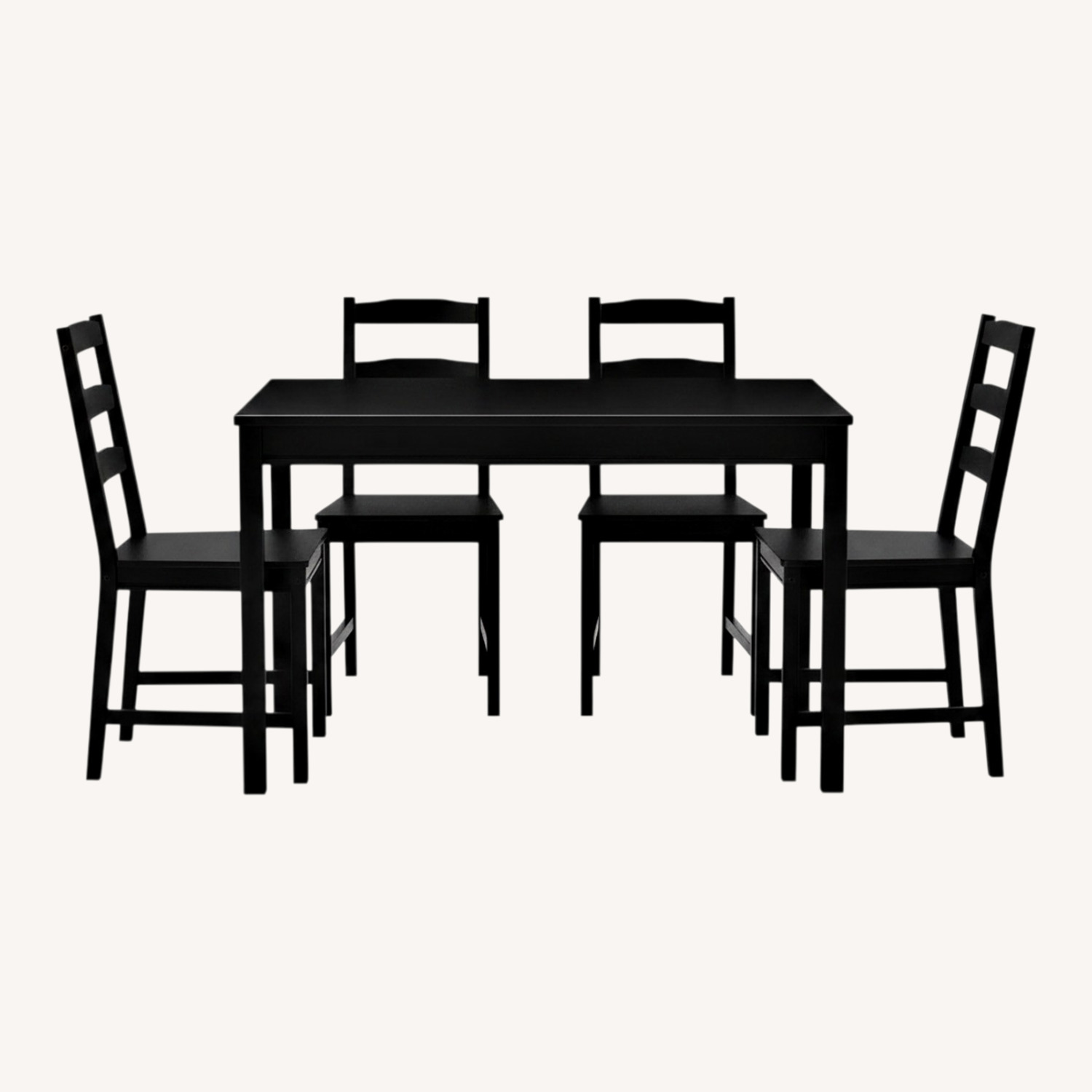 IKEA JOKKMOKK Black Wood Dining Table and Chairs - image-0
