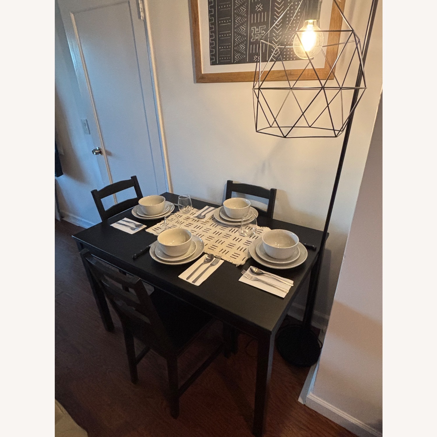 IKEA JOKKMOKK Black Wood Dining Table and Chairs - image-5