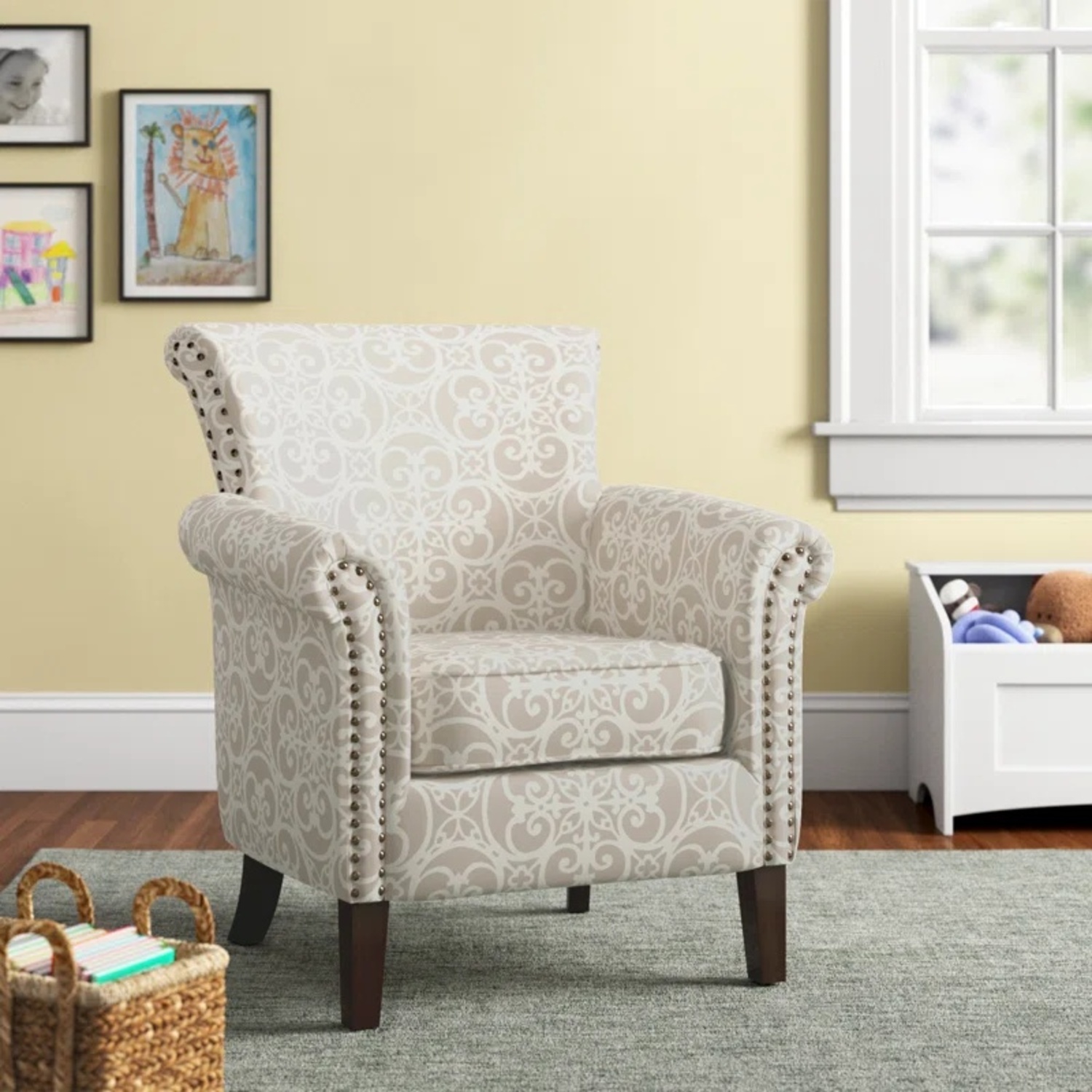 Wayfair Light Gray Fabric Accent Chair - image-8