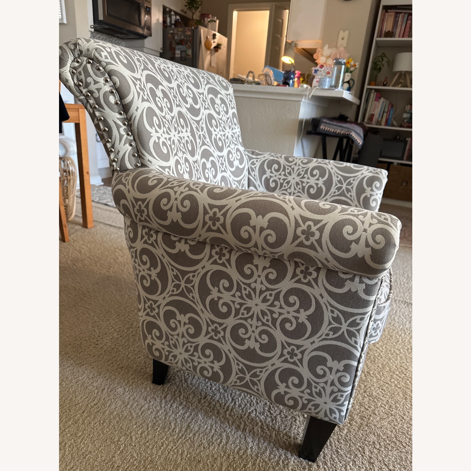 Wayfair Light Gray Fabric Accent Chair - image-4