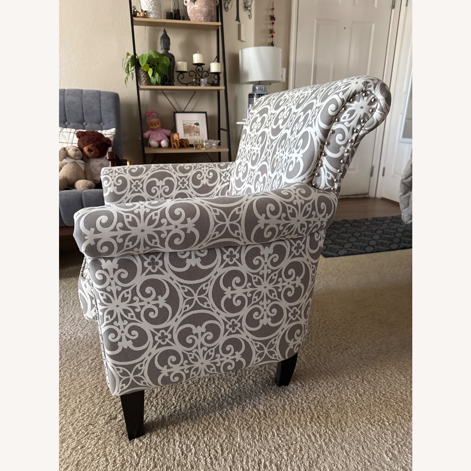 Wayfair Light Gray Fabric Accent Chair - image-2