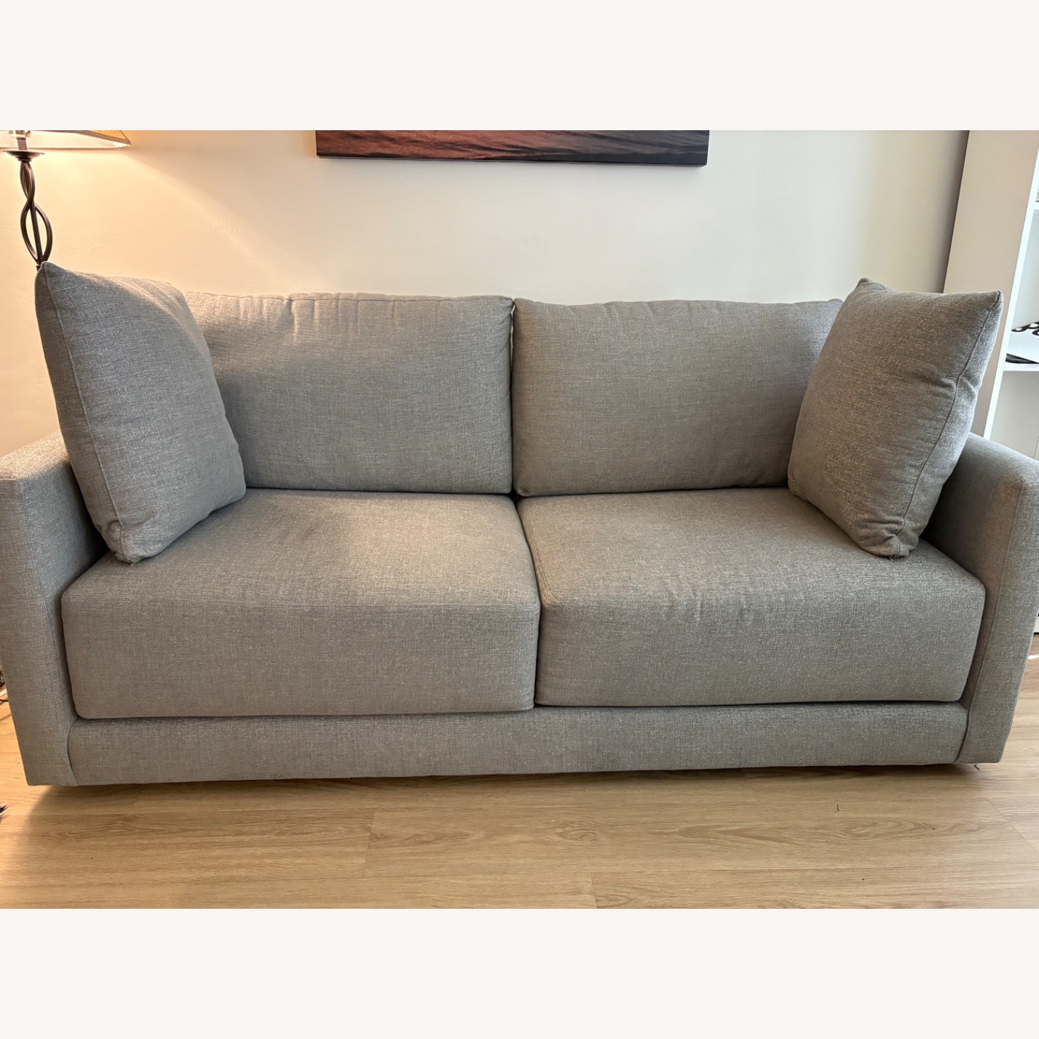 Crate & Barrel Light Gray Fabric 2 Seater Sofa - image-1