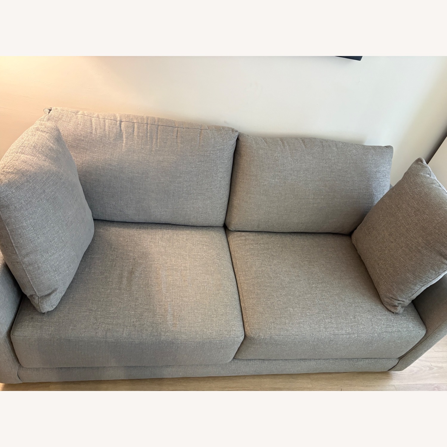 Crate & Barrel Light Gray Fabric 2 Seater Sofa - image-3