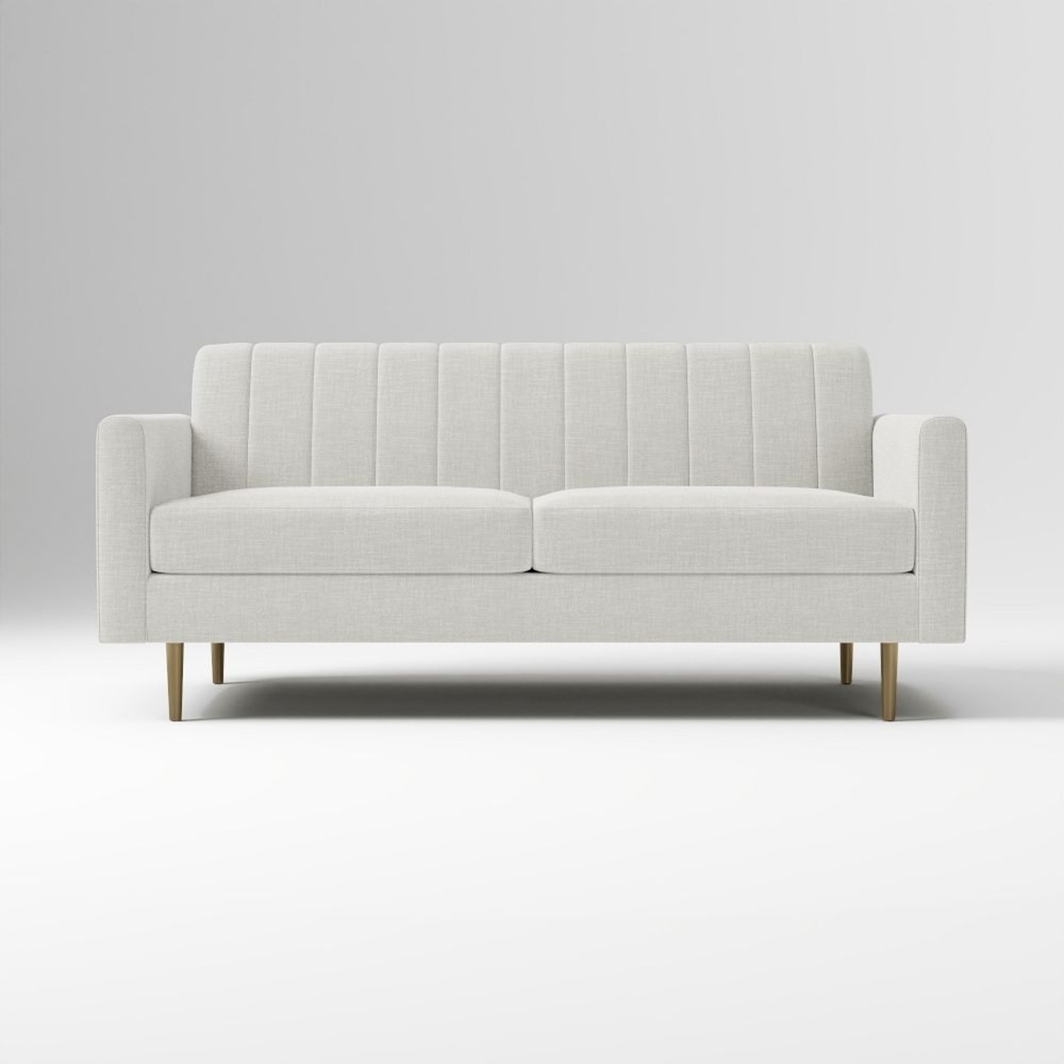 West Elm Olive 71" Swoop Arm Channel Back Sofa - image-8