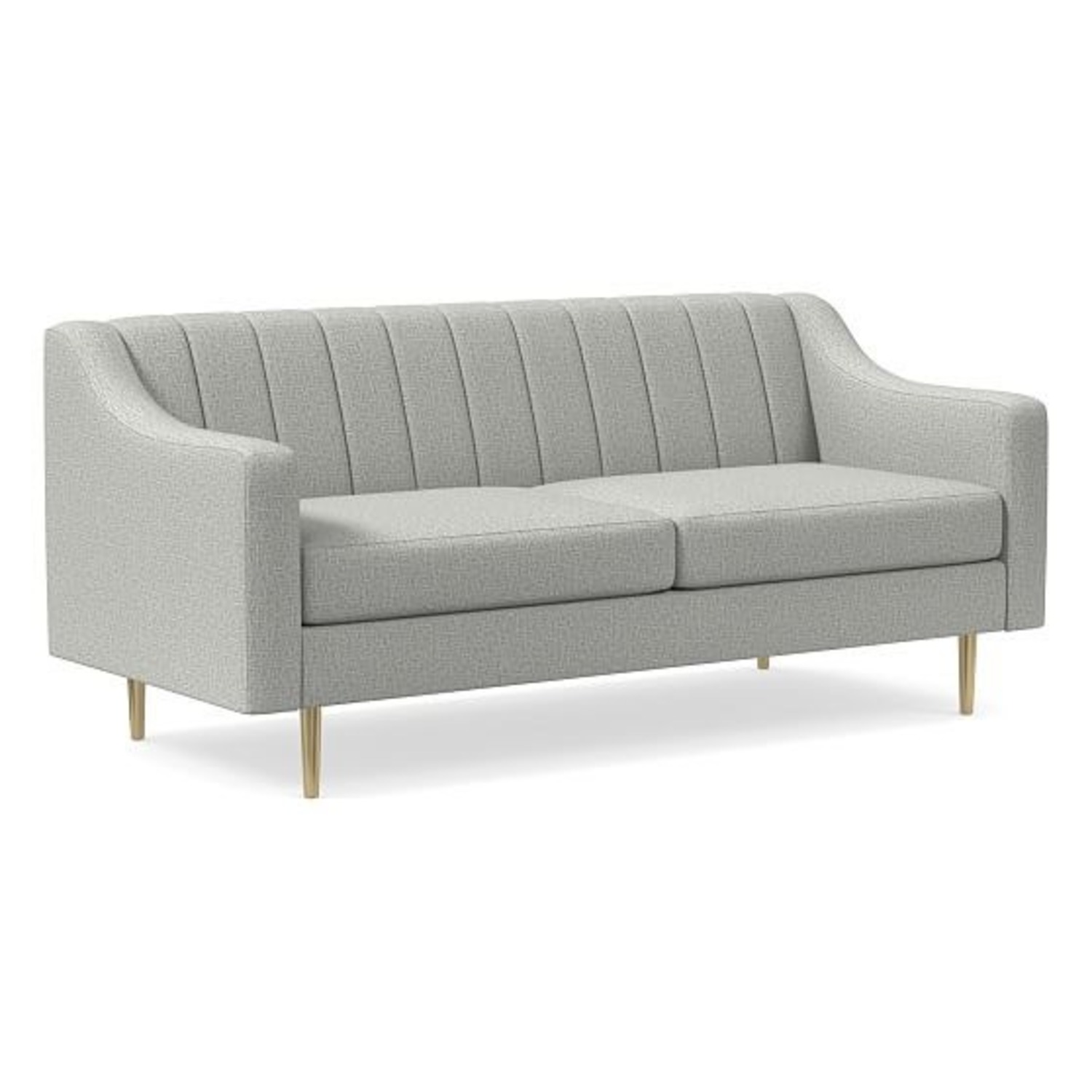West Elm Olive 71" Swoop Arm Channel Back Sofa - image-6
