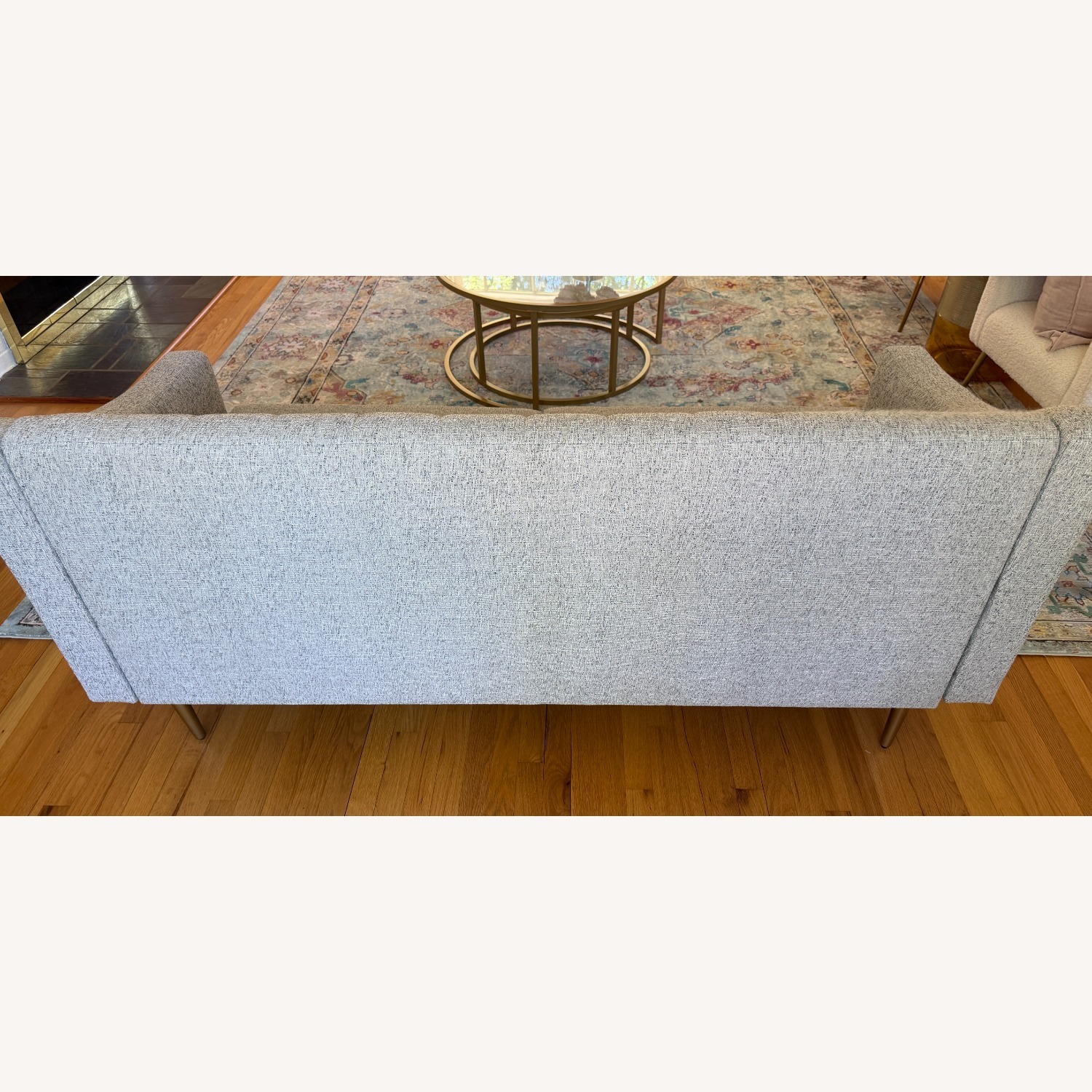 West Elm Olive 71" Swoop Arm Channel Back Sofa - image-4