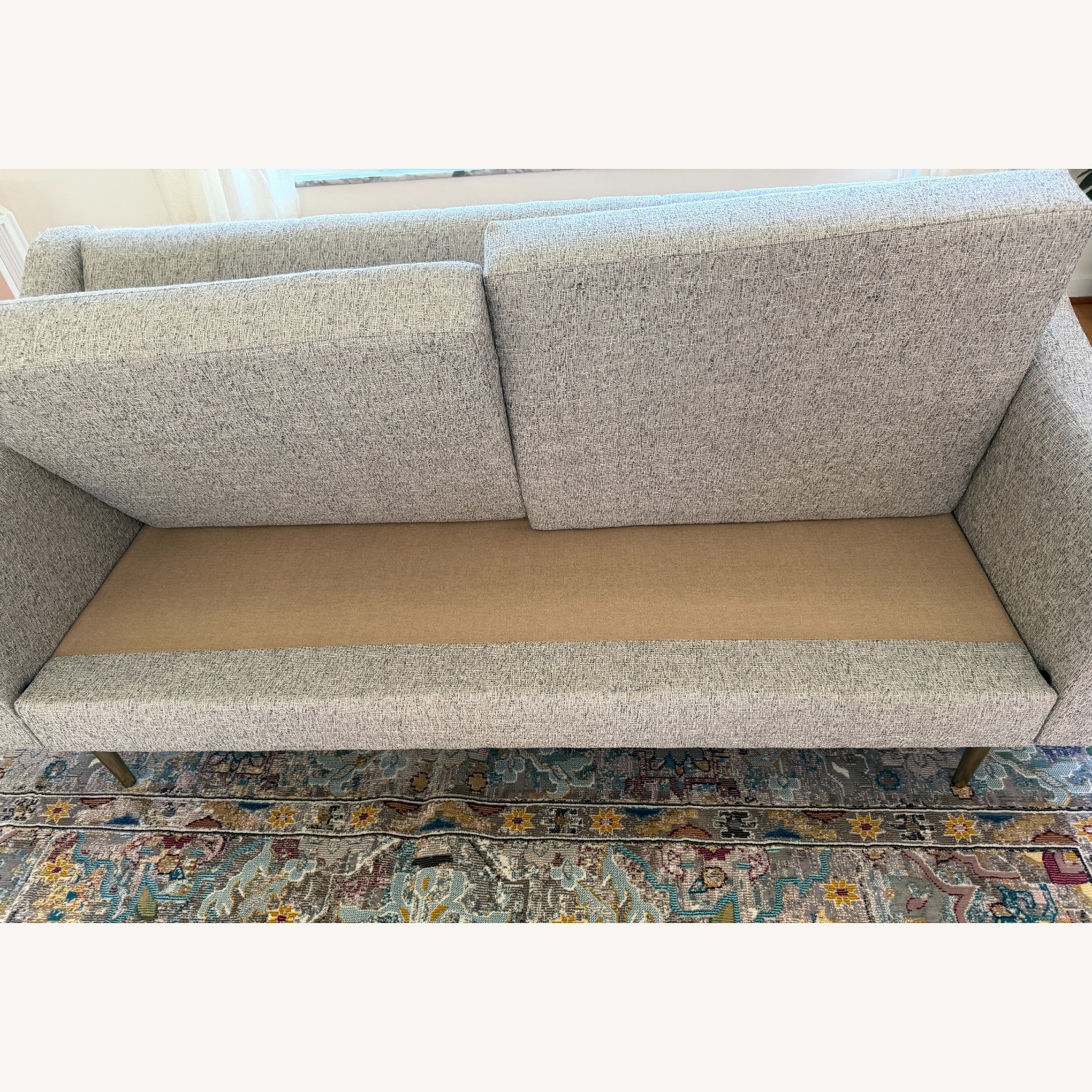 West Elm Olive 71" Swoop Arm Channel Back Sofa - image-7