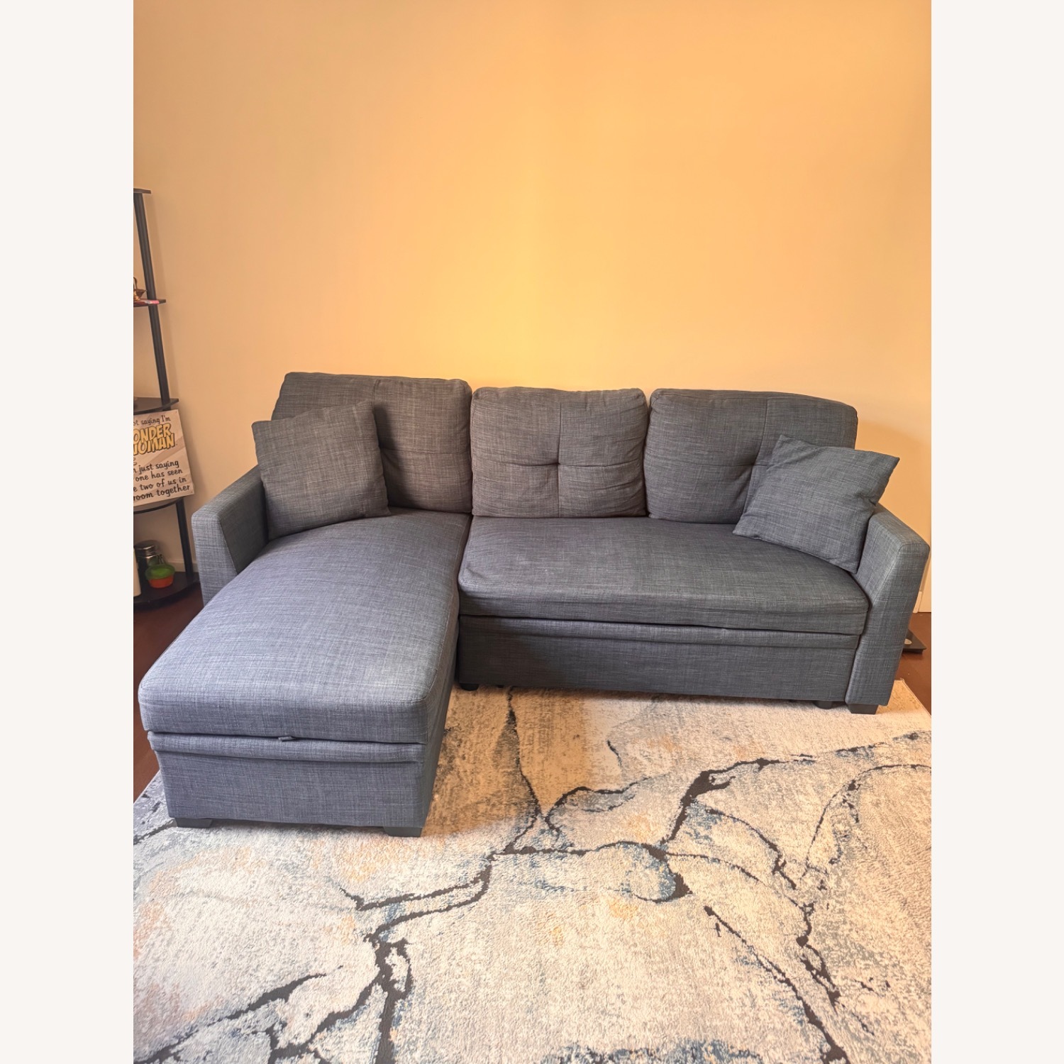 Wayfair Blue Linen Sleeper Sofa - image-1