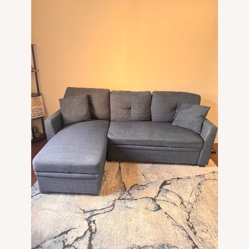 Used Wayfair Blue Linen Sleeper Sofa for sale on AptDeco
