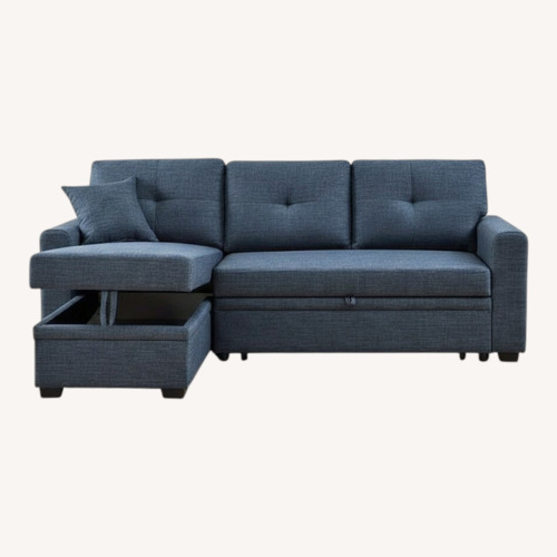 Used Wayfair Blue Linen Sleeper Sofa for sale on AptDeco