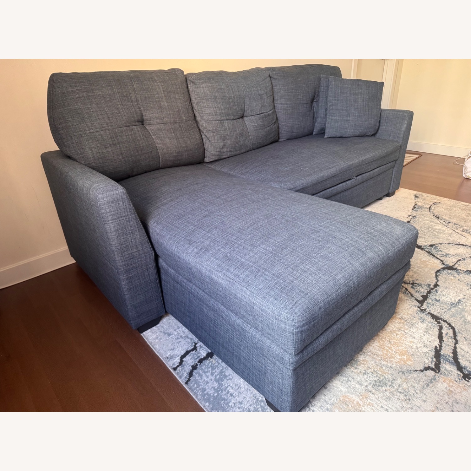 Wayfair Blue Linen Sleeper Sofa - image-2