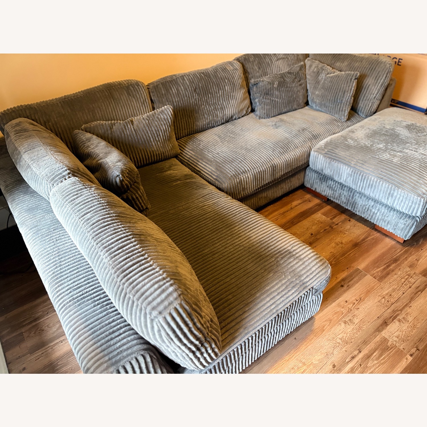 Wayfair Modern Corduroy Sectional with Chaise and Ottoman - image-2