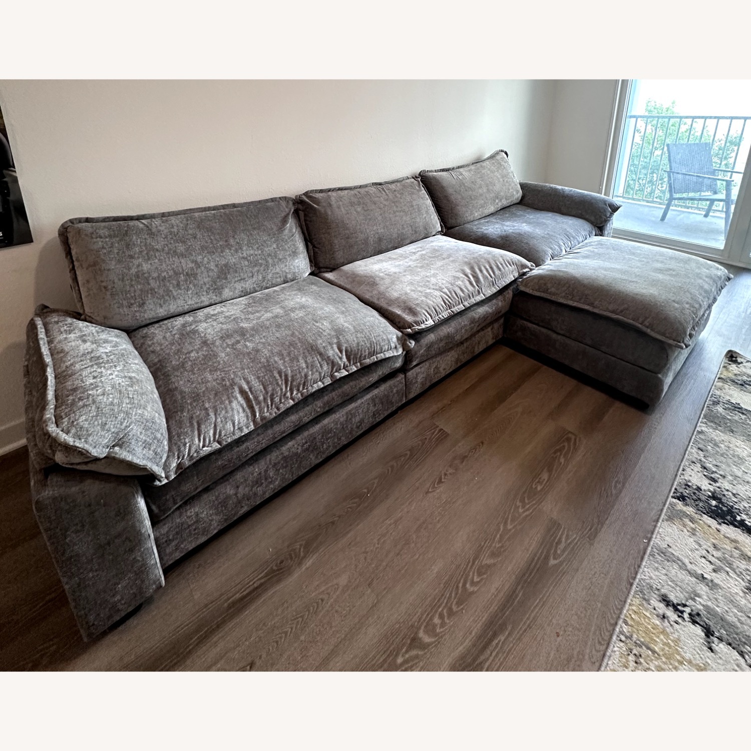 Walmart Light Gray 3+ Piece Sectional - image-2