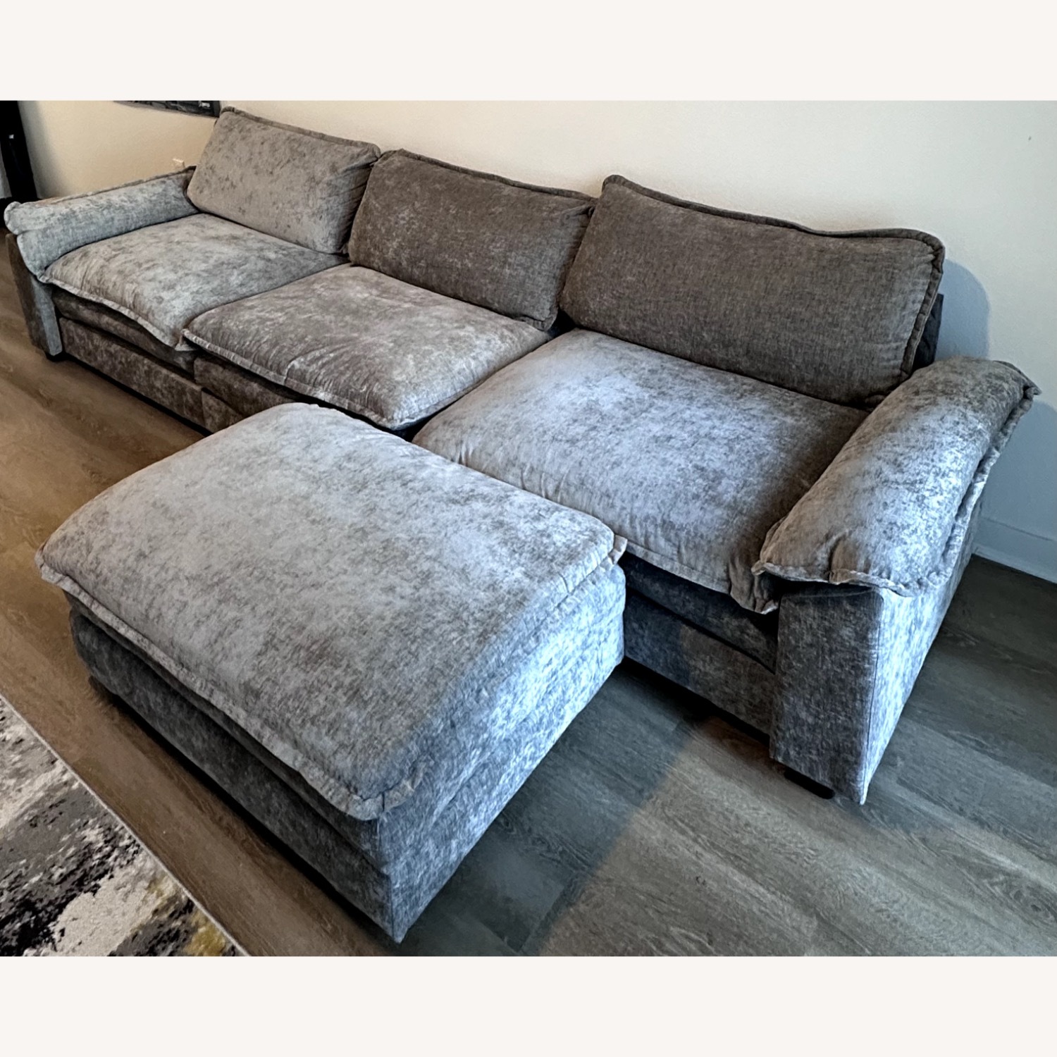 Walmart Light Gray 3+ Piece Sectional - image-3