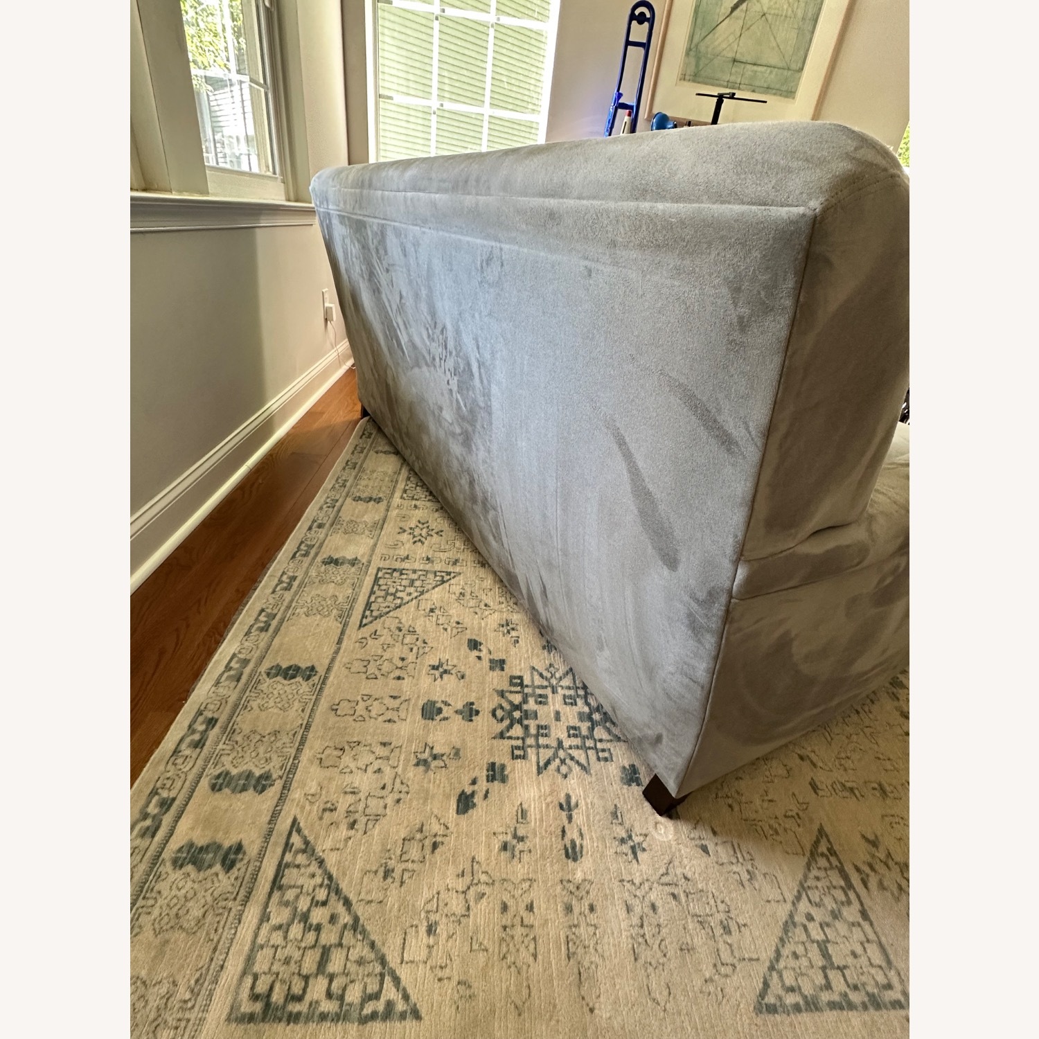 Pottery Barn Gray Microsuede 80” Sofa - image-4