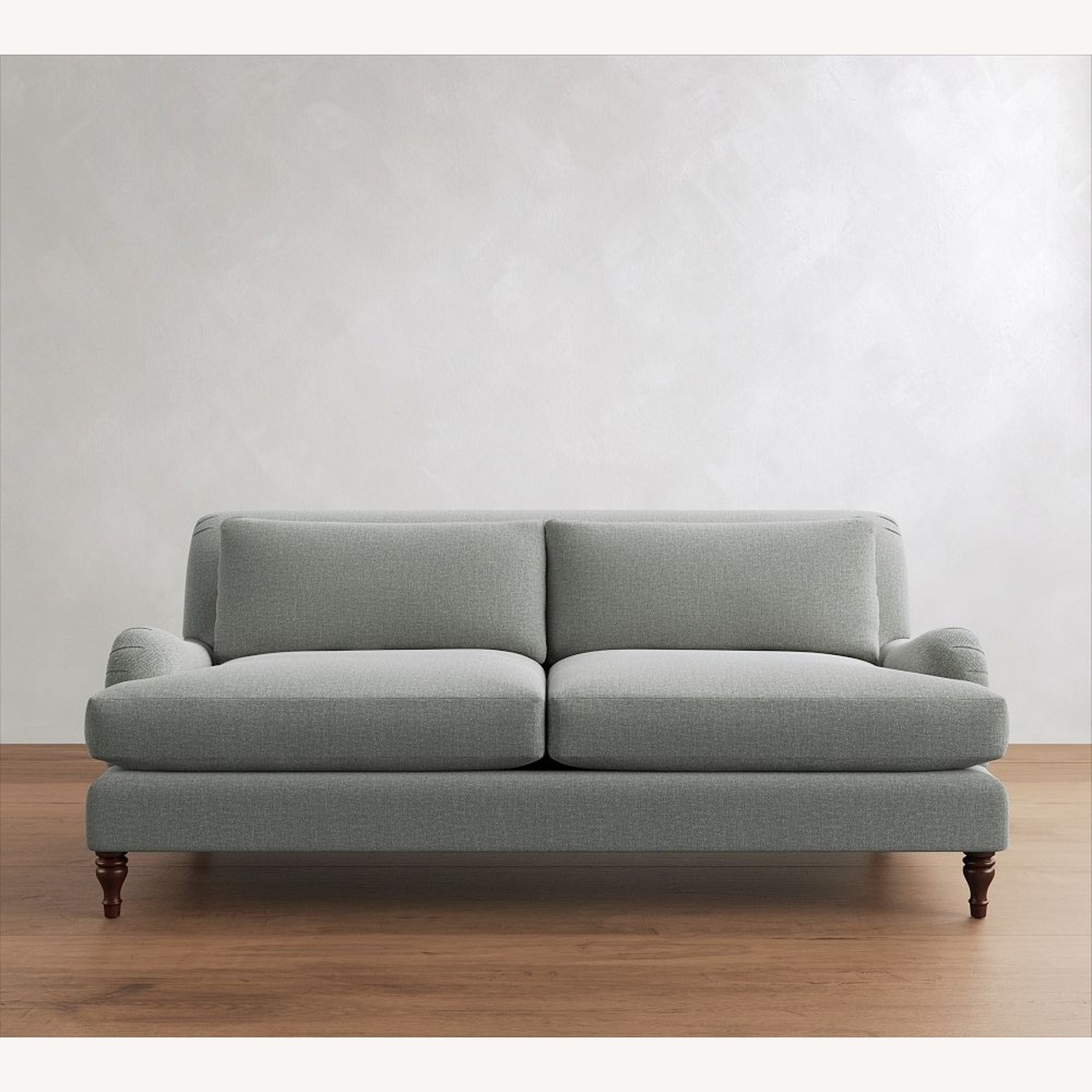 Pottery Barn Gray Microsuede 80” Sofa - image-7