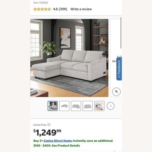 Used Sleeper Sofa with Reversible Chaise and Storage for sale on AptDeco