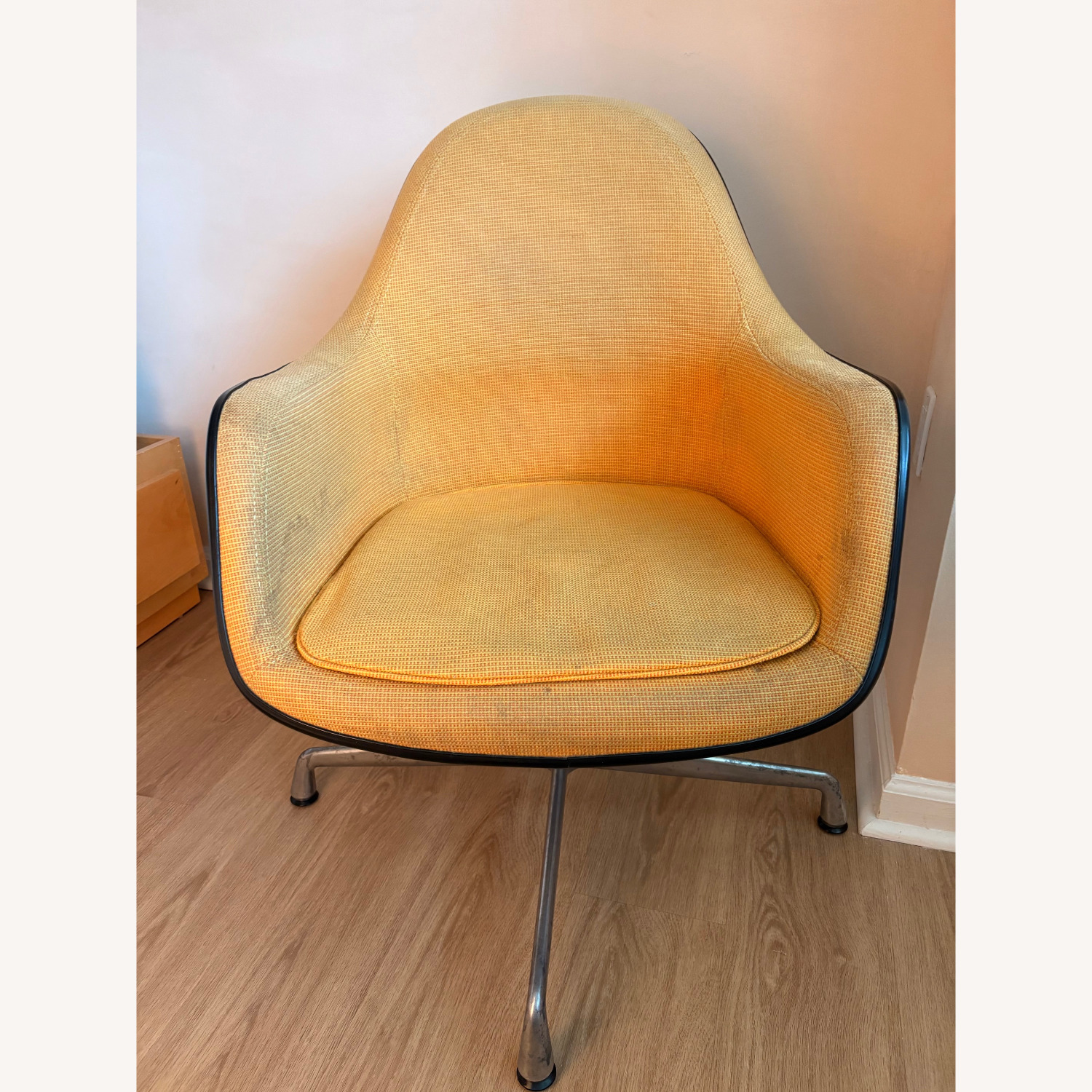 Eames Office Pair Vintage Eames Cushion Tiltable Shell Armchair - image-9