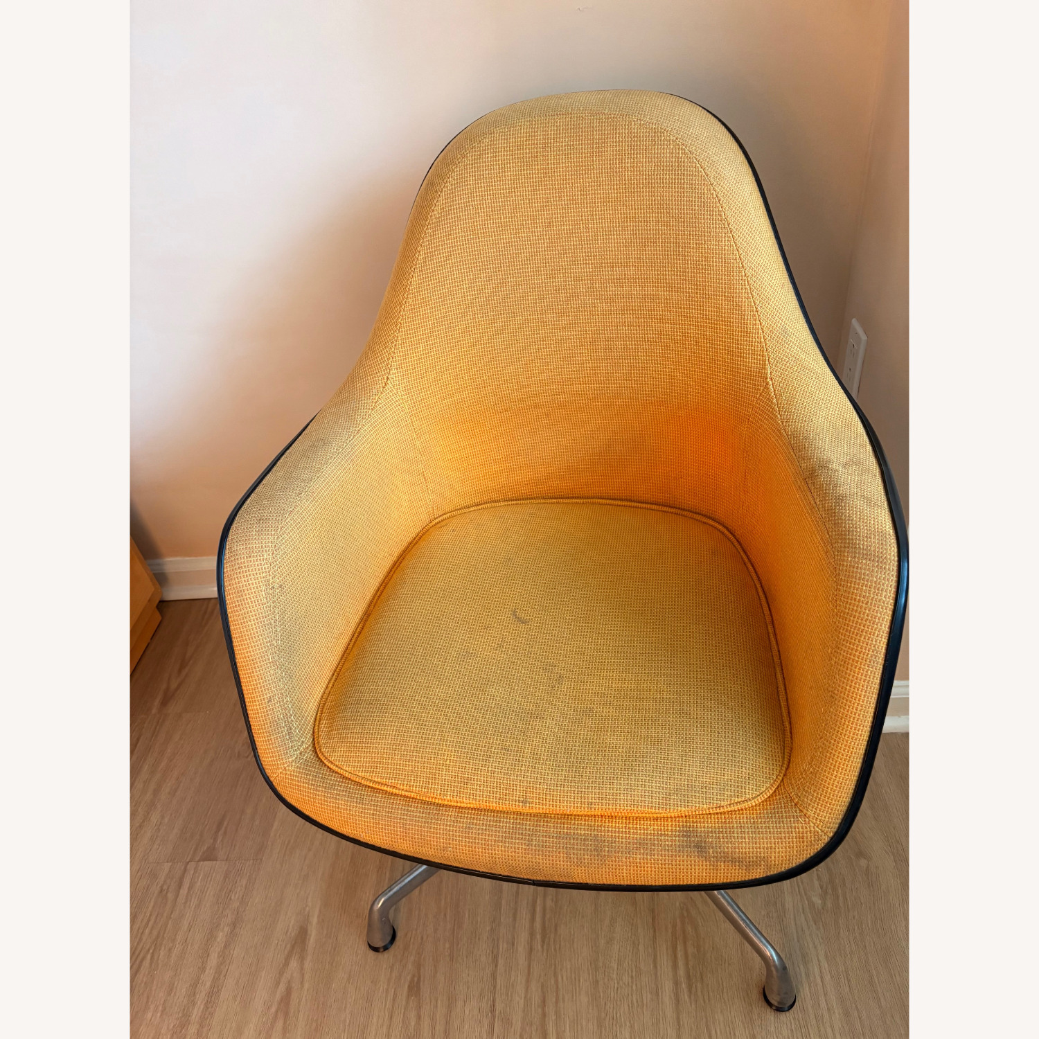 Eames Office Pair Vintage Eames Cushion Tiltable Shell Armchair - image-7