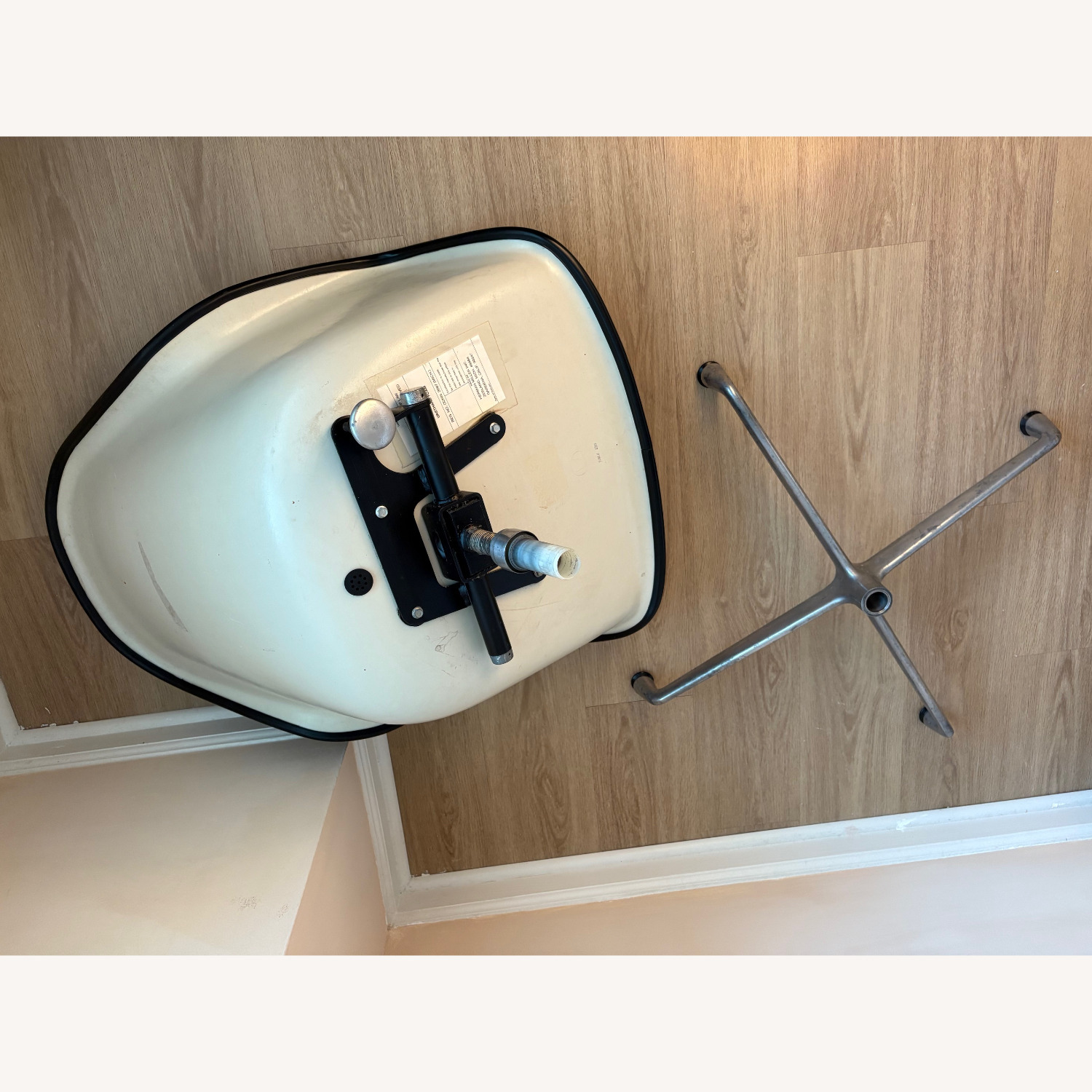 Eames Office Pair Vintage Eames Cushion Tiltable Shell Armchair - image-11