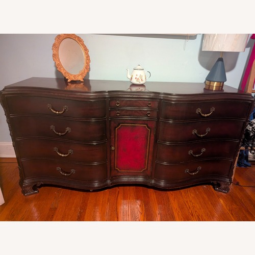 Used Antique Serpentine Mahogany Dresser/Sideboard for sale on AptDeco
