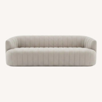 White Fabric 3+ Seater Sofa