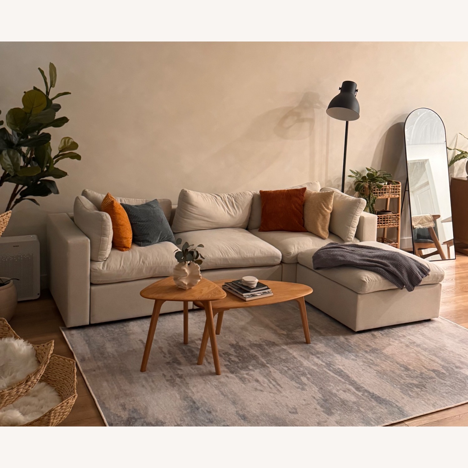 Cozey Ciello White Boucle 3+ Piece Sectional - image-4