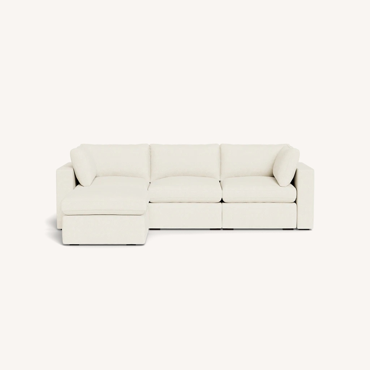 Cozey Ciello White Boucle 3+ Piece Sectional - image-5