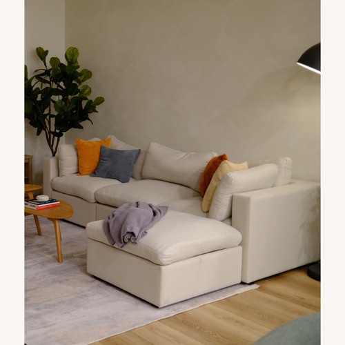 Used Cozey Ciello White Boucle 3+ Piece Sectional  for sale on AptDeco
