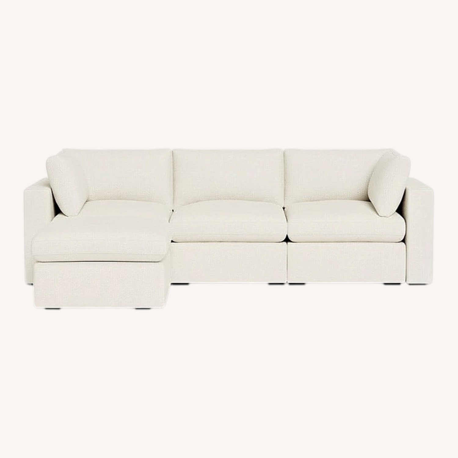 Cozey Ciello White Boucle 3+ Piece Sectional - image-0