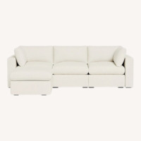 Cozey Ciello White Boucle 3+ Piece Sectional 